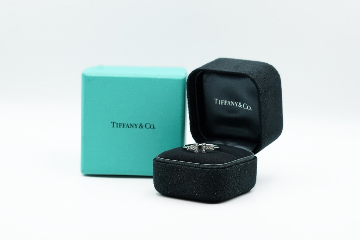 T wire Tiffany witgoud diamant