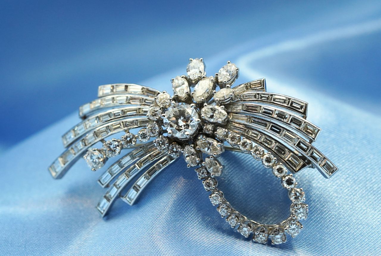 broche diamant vintage